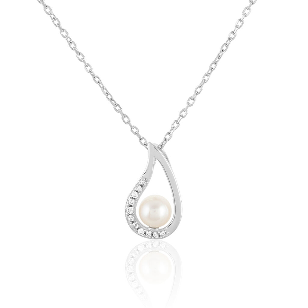 Collier Akiko Argent Blanc Perle De Culture Et Oxyde De Zirconium - Colliers fantaisie Femme | Histoire d’Or