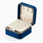 Boite &agrave; Bijou Tissu Bleu - Id&eacute;es cadeaux Famille | Histoire d&rsquo;Or