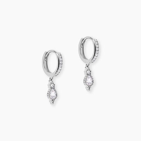 Cr&eacute;oles Ysee Argent Blanc Oxyde De Zirconium - Boucles d'oreilles cr&eacute;oles Femme | Histoire d&rsquo;Or