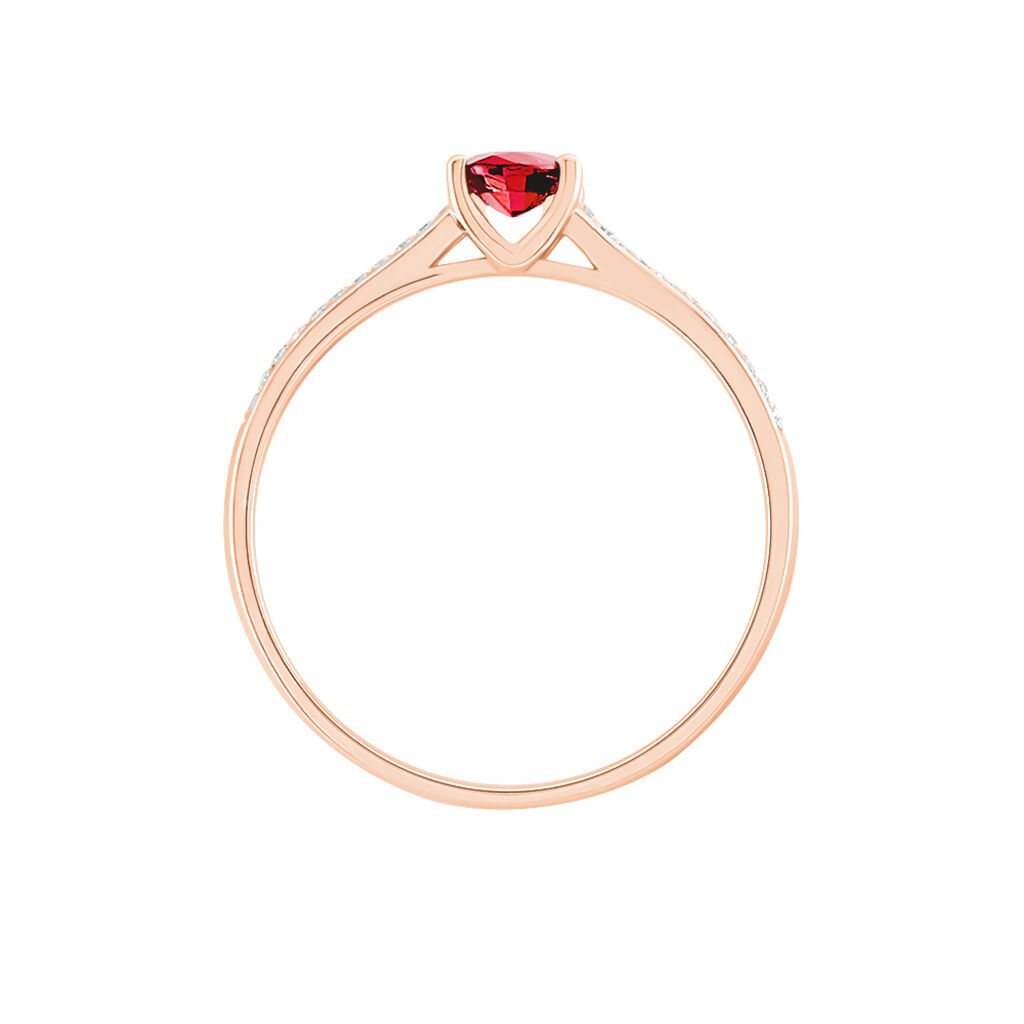 Bague Crista Or Rose Rubis Et Diamant - Bagues solitaires Femme | Histoire d’Or