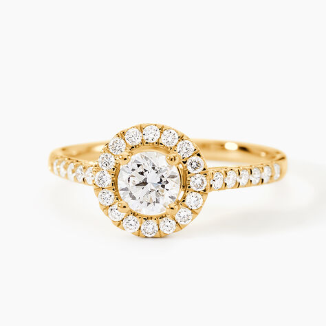 Bague Mentoura Or Jaune Diamant Synth&eacute;tique - Bagues solitaires Femme | Histoire d&rsquo;Or