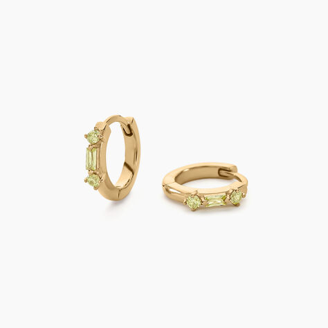 Créoles Gianna Plaqué Or Jaune Oxyde De Zirconium - Boucles d'oreilles créoles Femme | Histoire d’Or