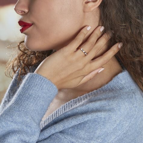 Bague Isee Plaqué Or Oxydes De Zirconium - Bagues avec pierre Femme | Histoire d’Or