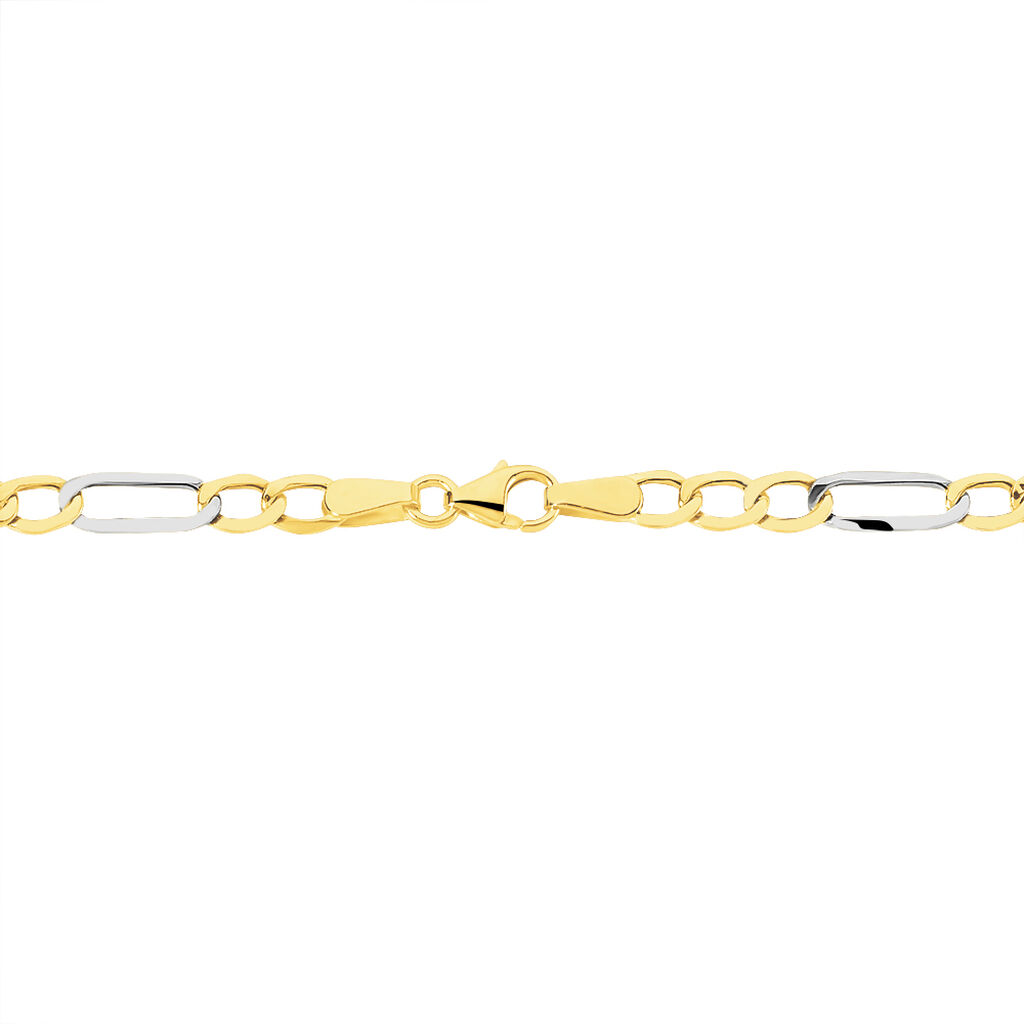 Bracelet Or Bicolore Maille Alternée 1/3 - Bracelets chaîne Femme | Histoire d’Or