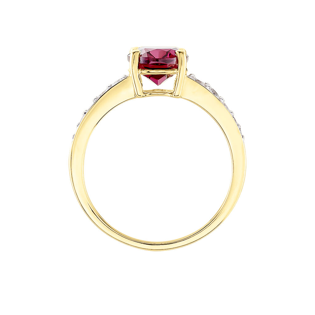 Bague Rhodolite Fever Or Jaune Rhodolite Oxyde De Zirconium - Bagues solitaires Femme | Histoire d&rsquo;Or