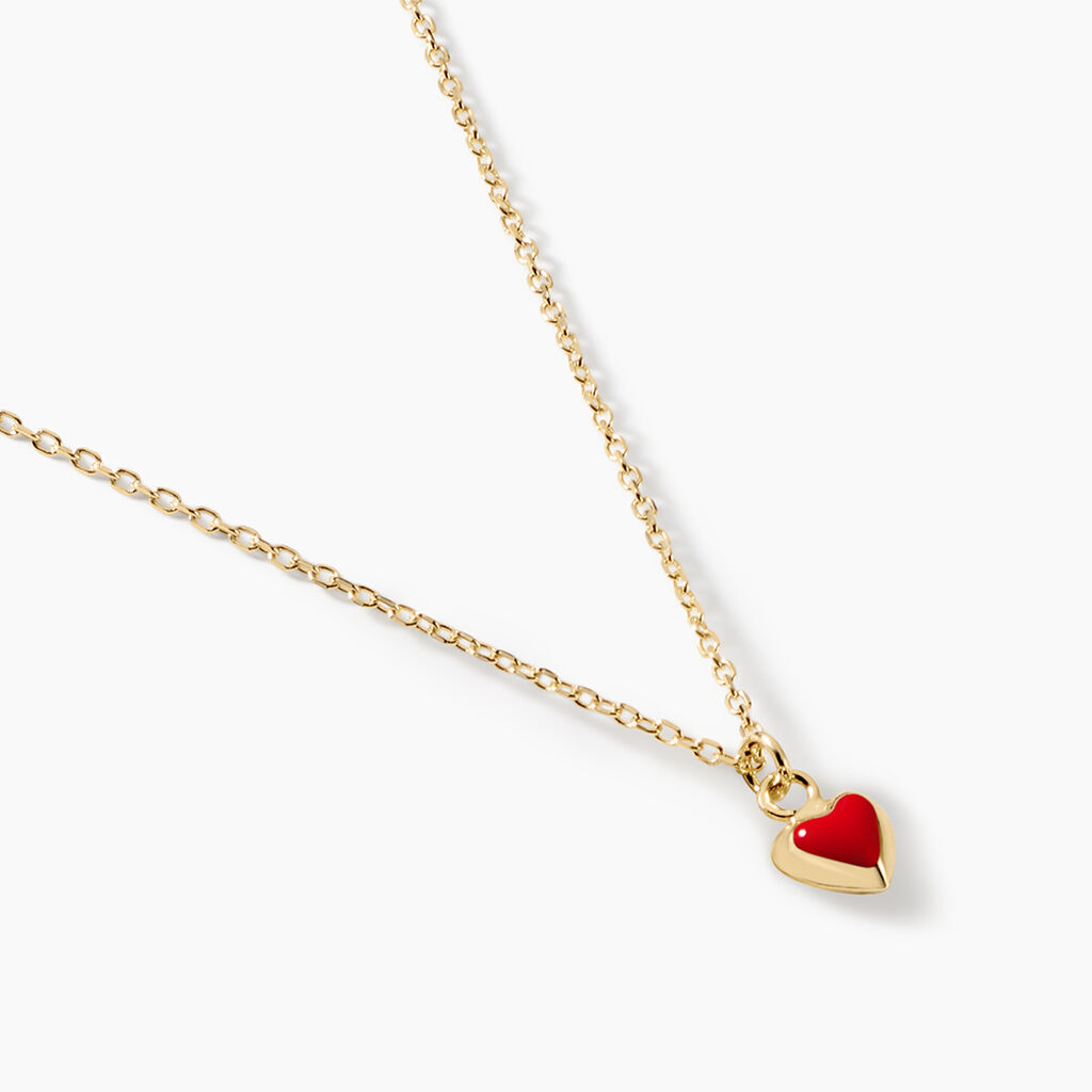 Collier Coralie Coeur Argent Dor&eacute; A L'Or 750/1000 - Bijoux sans pierre Enfant | Histoire d&rsquo;Or