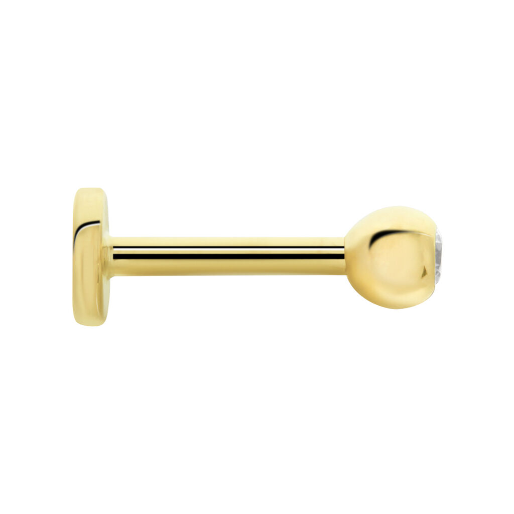 Piercing De Labret Or Jaune Acanta Oxyde De Zirconium - Bijoux Femme | Histoire d’Or