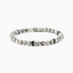 Bracelet Jourdan Acier Blanc Jaspe Africain - Bracelets Homme | Histoire d&rsquo;Or