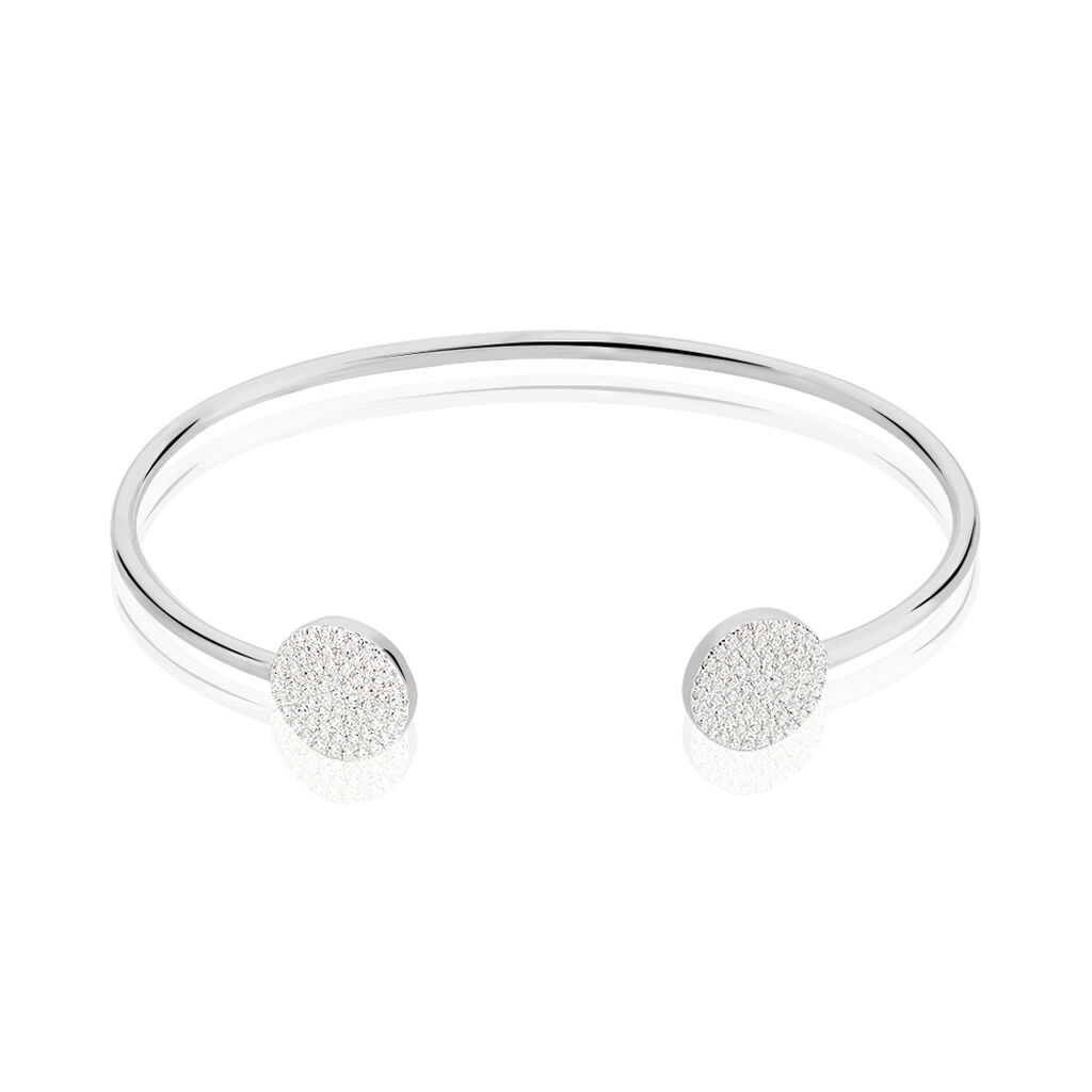 Bracelet Jonc Domitylle Argent Blanc Oxyde De Zirconium