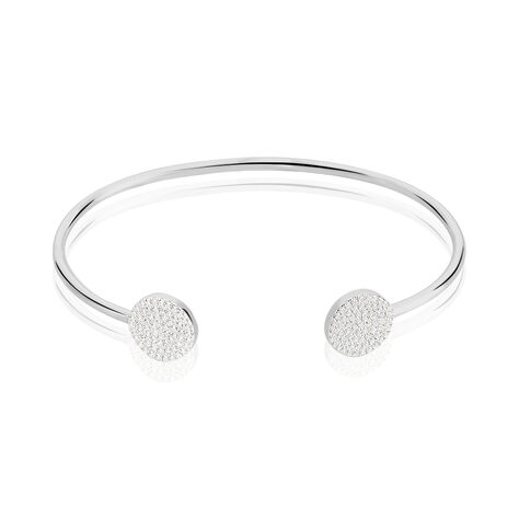 Bracelet Jonc Domitylle Argent Blanc Oxyde De Zirconium - Bracelets joncs Femme | Histoire d’Or