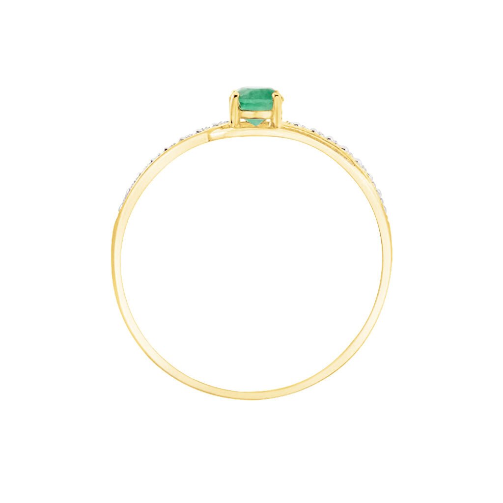 Bague Tanissia Or Jaune Emeraude - Bagues solitaires Femme | Histoire d&rsquo;Or
