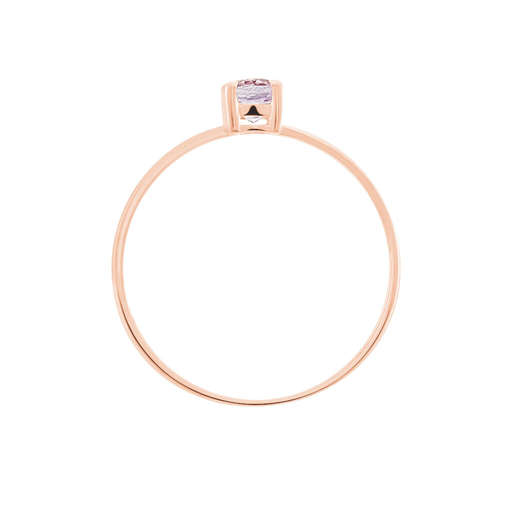 Bague Lily Or Rose Amethyste - Bagues solitaires Femme | Histoire d&rsquo;Or