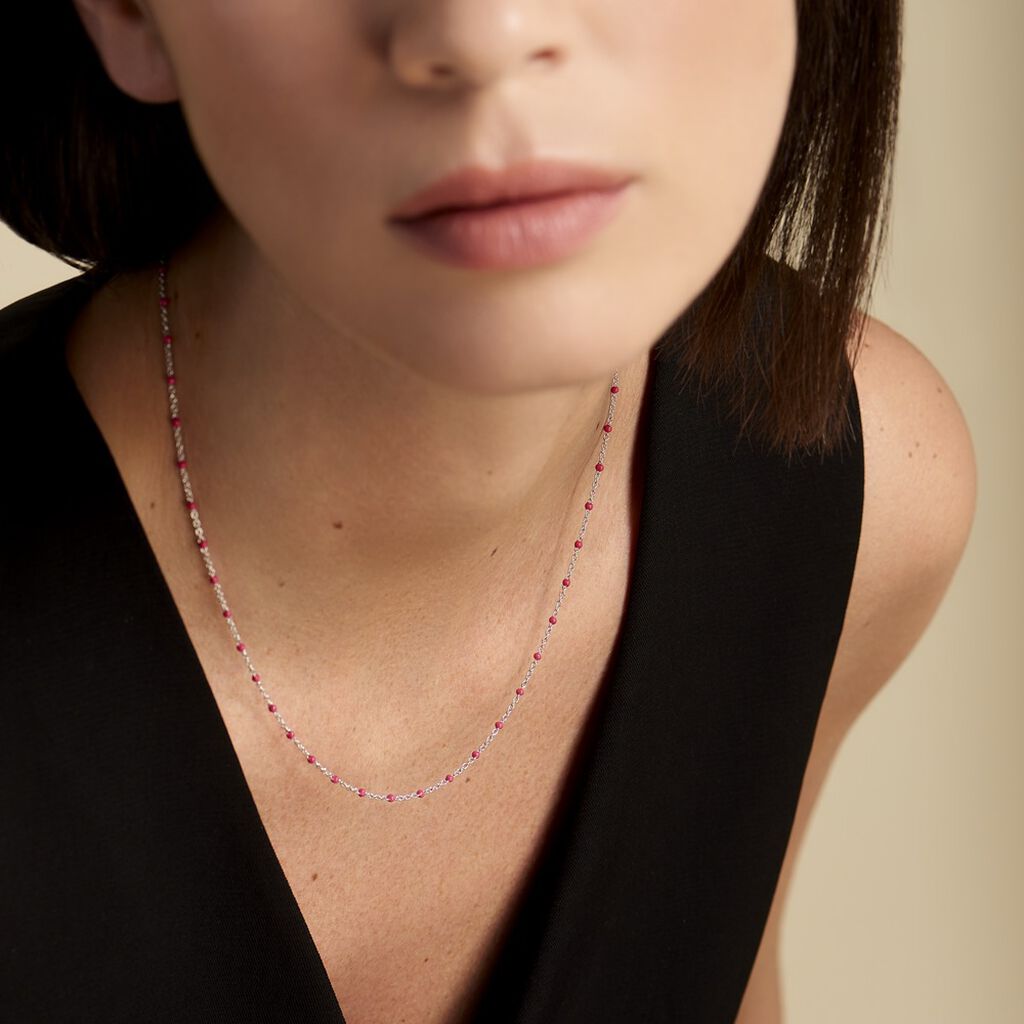 Collier Polka Argent Blanc - Colliers fantaisie Femme | Histoire d’Or