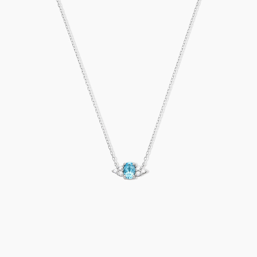 Collier Diapre Or Blanc Topaze Oxyde De Zirconium - Colliers Femme | Histoire d&rsquo;Or