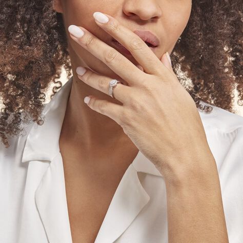 Bague Chou Or Blanc Diamant - Bagues avec pierre Femme | Histoire d’Or