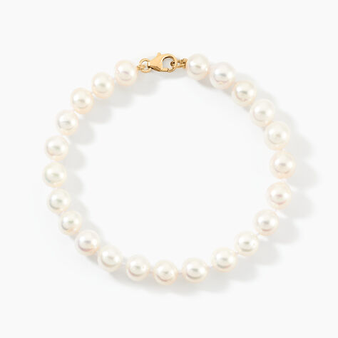 Bracelet Akoya Or Jaune Perle De Culture D'akoya - Bracelets Femme | Histoire d’Or