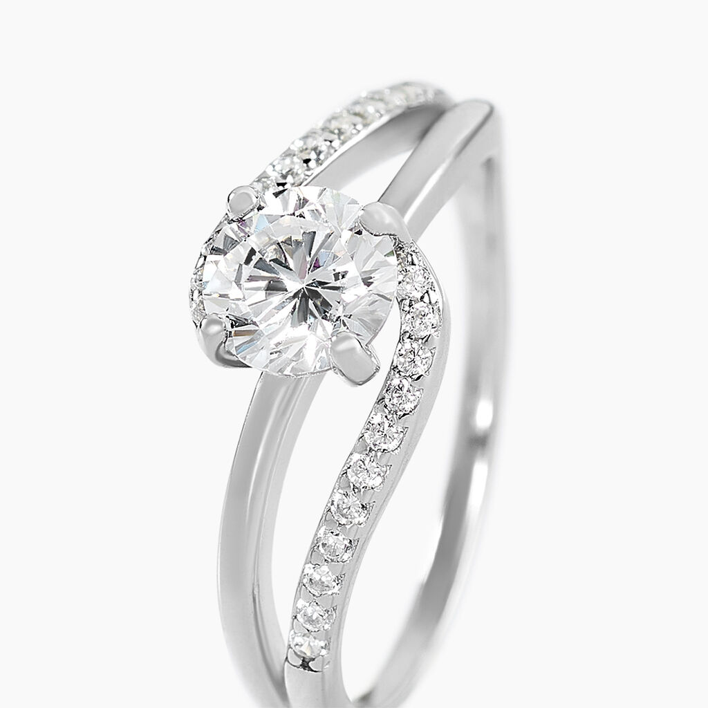 Bague Mirene Argent Blanc Oxyde De Zirconium - Bagues solitaires Femme | Histoire d&rsquo;Or