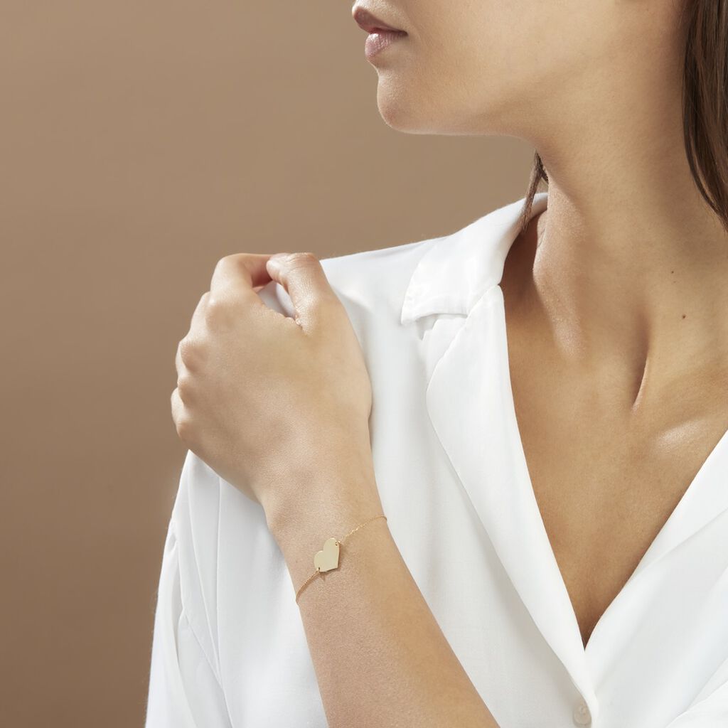 Bracelet Coeur Gravable Or Jaune - Bracelets Coeur Femme | Histoire d’Or