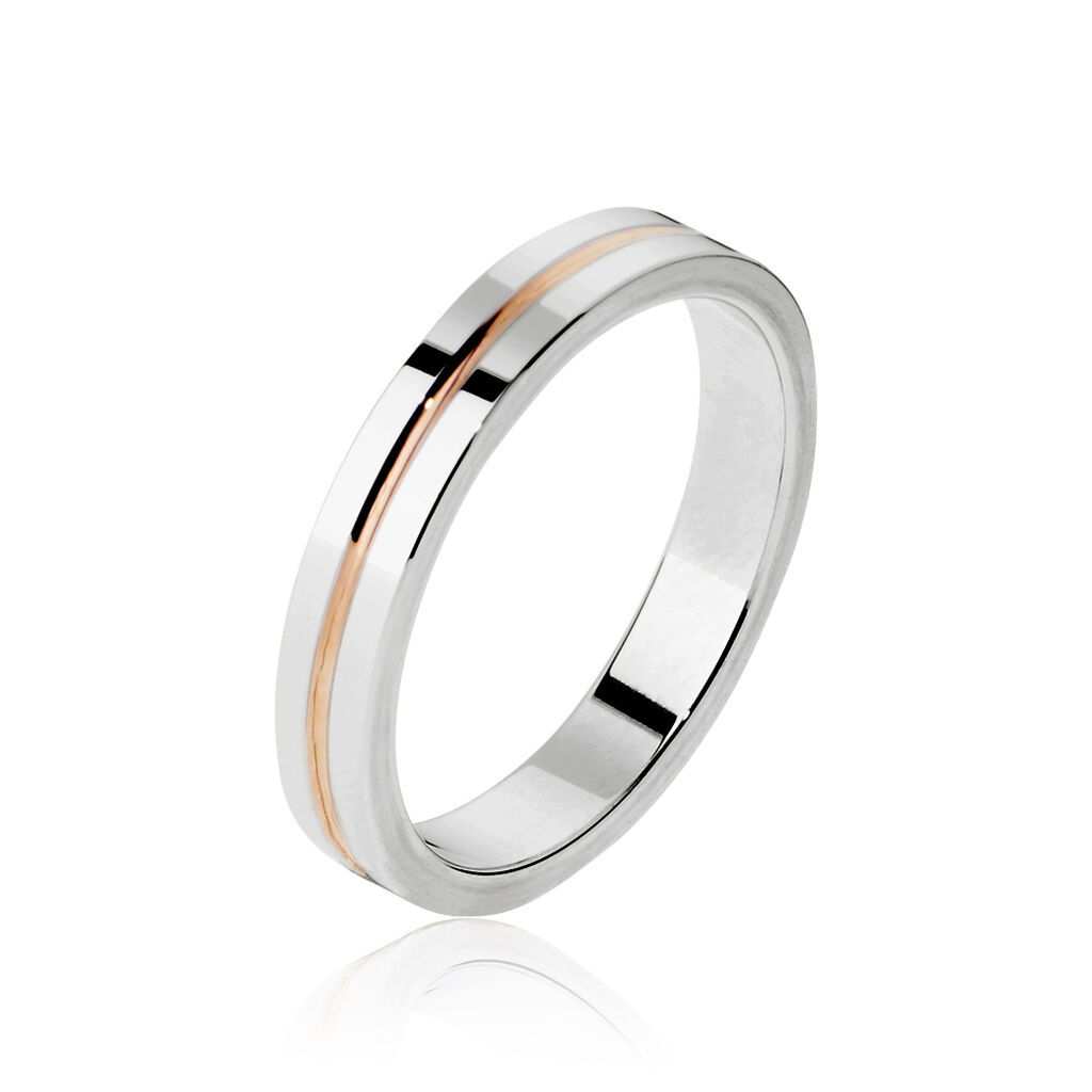 Alliance Liseret Ruban Plat Or Bicolore - Alliances Unisex | Histoire d&rsquo;Or