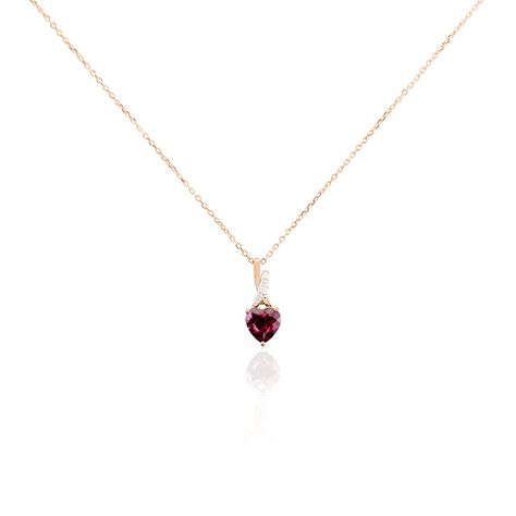 Collier Or Rose Clothilde Rhodolite - Colliers Femme | Histoire d’Or
