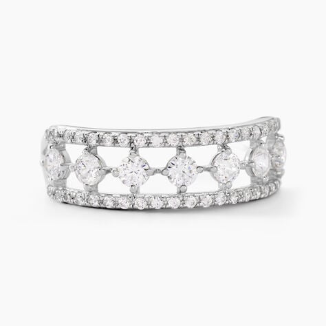 Bague The Crown Or Blanc Oxyde De Zirconium - Bagues avec pierre Femme | Histoire d&rsquo;Or