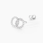 Boucles D'oreilles Puces Iwa Argent Blanc Oxyde De Zirconium - Boucles d'oreilles fantaisie Femme | Histoire d&rsquo;Or