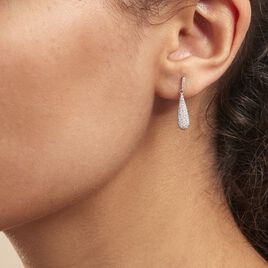 Boucles D'oreilles Puces Celine Or Blanc Diamant - Boucles d'oreilles pendantes Femme | Histoire d’Or