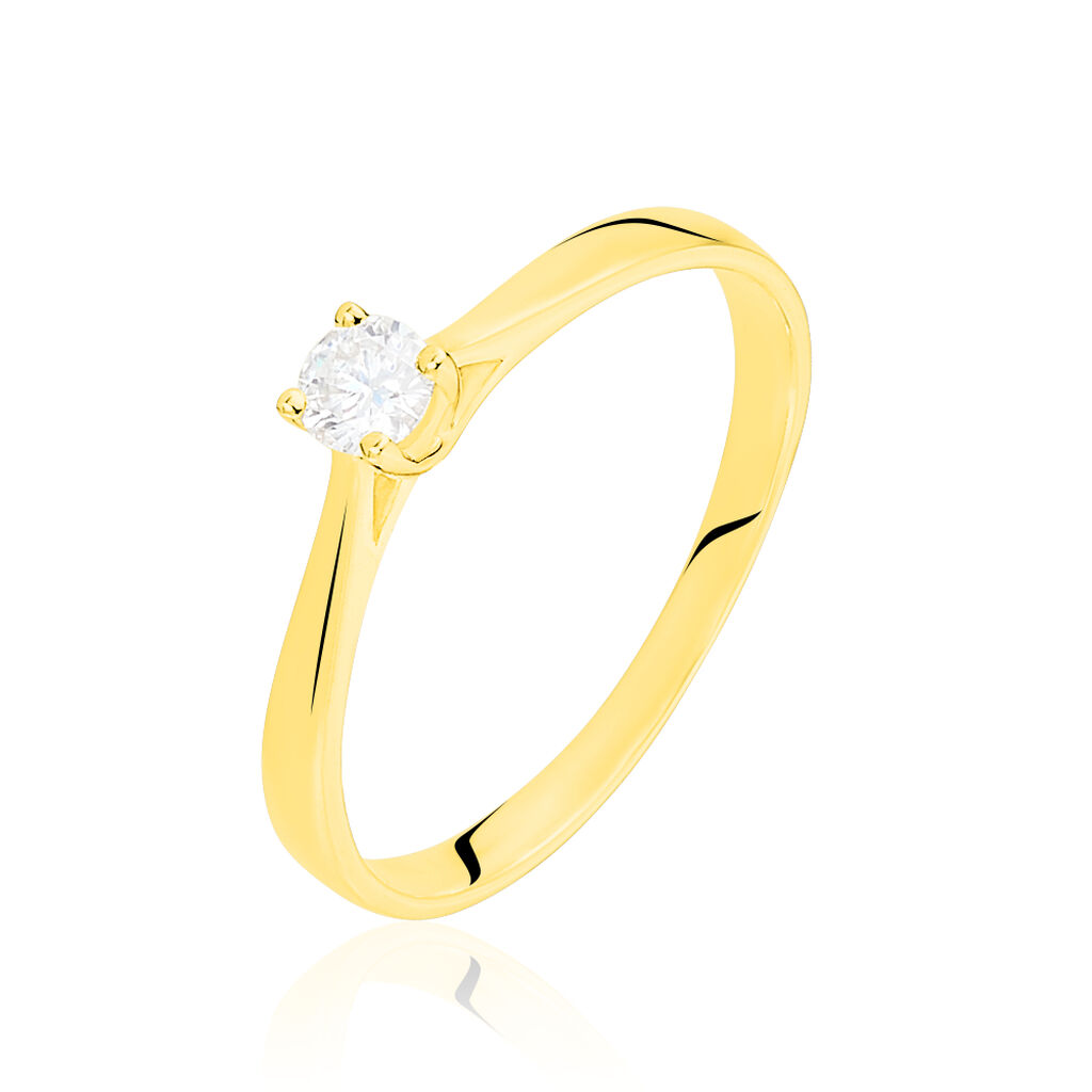Bague Solitaire Victoria Or Jaune Diamant - Bagues solitaires Femme | Histoire d&rsquo;Or