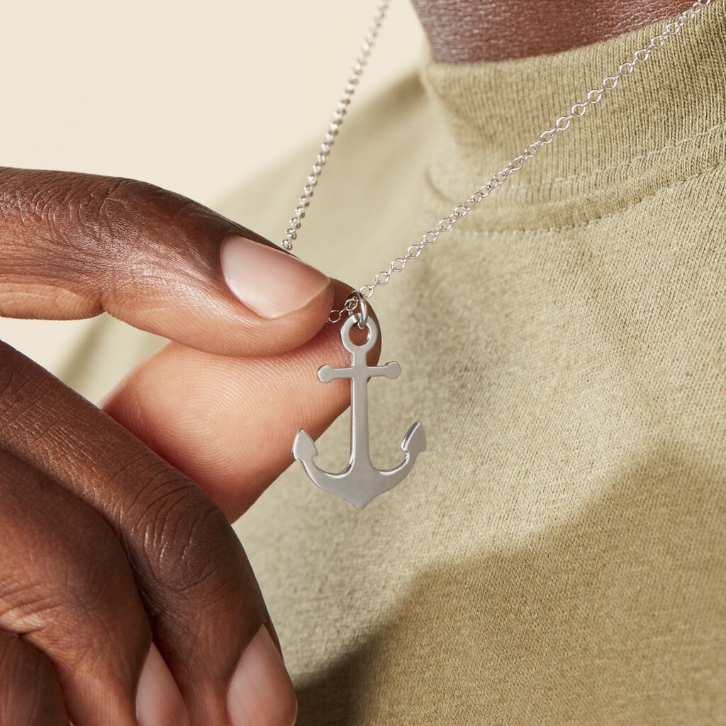 Collier Sacha Argent Blanc - Colliers fantaisie Homme | Histoire d’Or