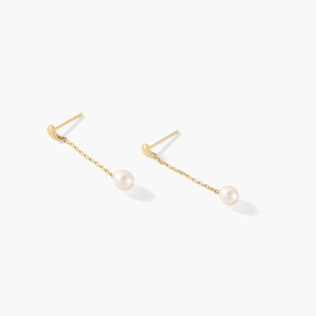 Boucles D'oreilles Pendantes Adriette Or Jaune Perle De Culture - Boucles d'oreilles pendantes Femme | Histoire d’Or