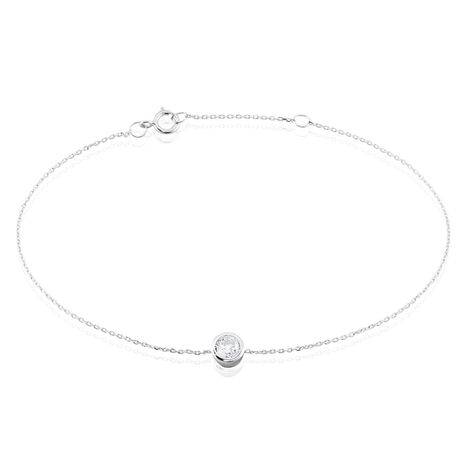 Bracelet Columbine Or Blanc Oxyde De Zirconium Blanc - Bracelets Femme | Histoire d’Or