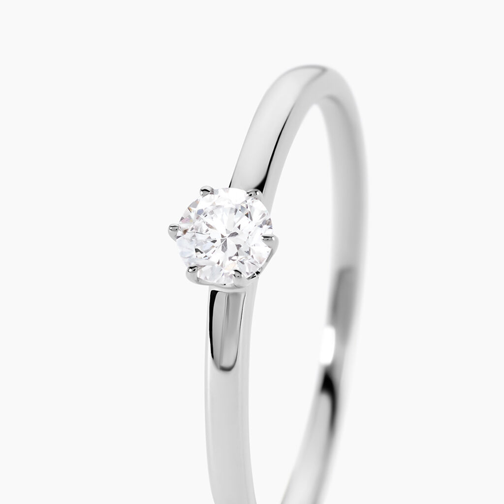 Bague Solitaire Natalia Pl Platine Blanc Diamant - Bagues solitaires Femme | Histoire d&rsquo;Or