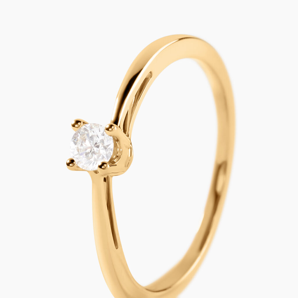 Bague Dympna Or Jaune Diamant - Bagues solitaires Femme | Histoire d&rsquo;Or