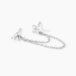 Boucles D'oreilles Pendantes Clova Argent Blanc Oxyde De Zirconium - Boucles d'oreilles fantaisie Femme | Histoire d&rsquo;Or