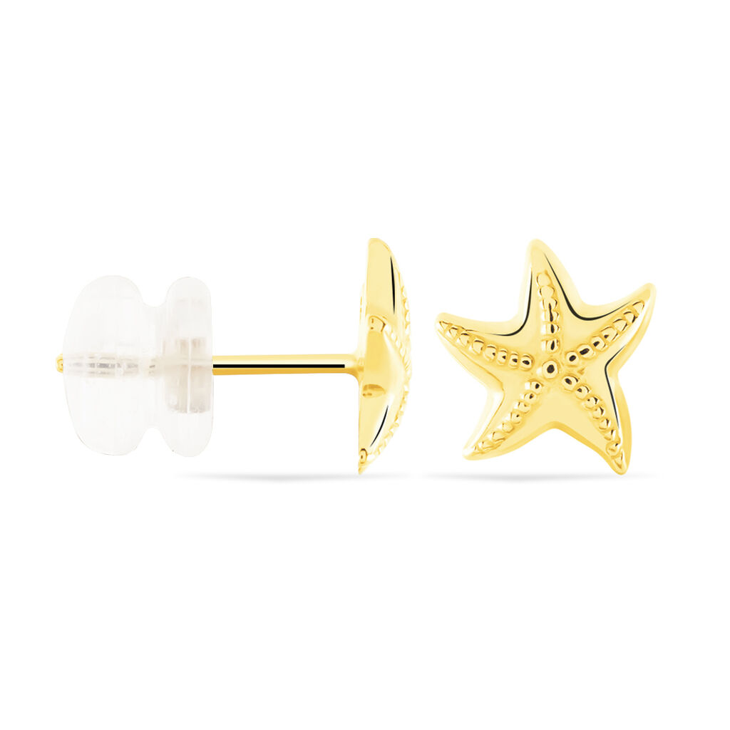 Boucles D'oreilles Puces Alphonsine Etoile De Mer Or Jaune - Clous d'oreilles Femme | Histoire d’Or