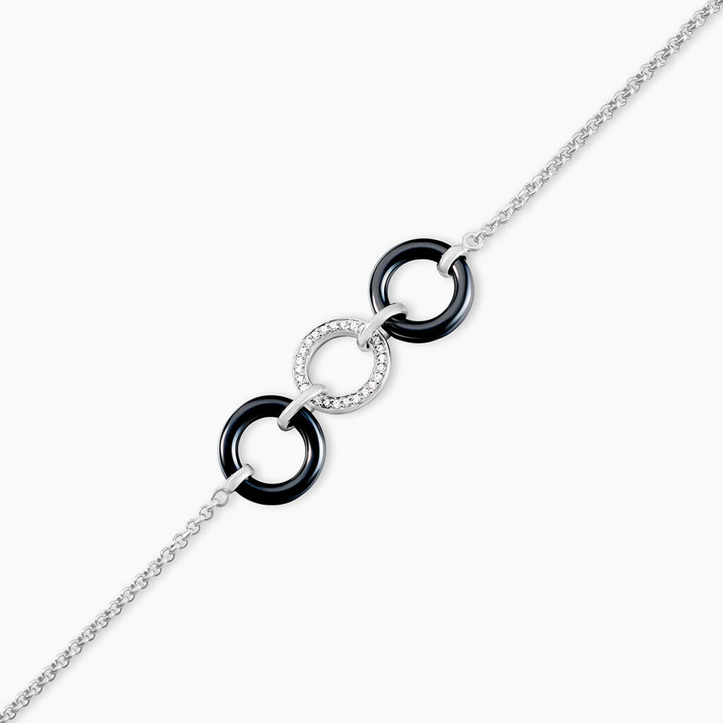 Bracelet Magalie Argent Blanc C&eacute;ramique Et Oxyde De Zirconium - Bracelets Femme | Histoire d&rsquo;Or