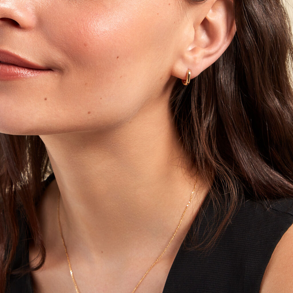 Créoles Liah Plaque Or Jaune - Boucles d'oreilles créoles Femme | Histoire d’Or