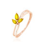 Bague Maura Or Rose Citrine Et Diamant