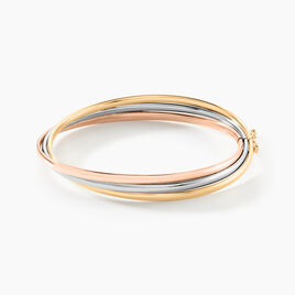 Bracelet Jonc Catalin 3 Fils Flexibles Or Tricolore - Bracelets joncs Femme | Histoire d’Or