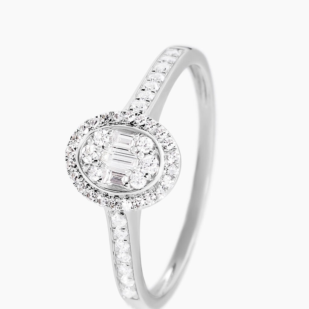 Bague Collection 1986 Or Blanc Diamant - Bagues solitaires Femme | Histoire d&rsquo;Or