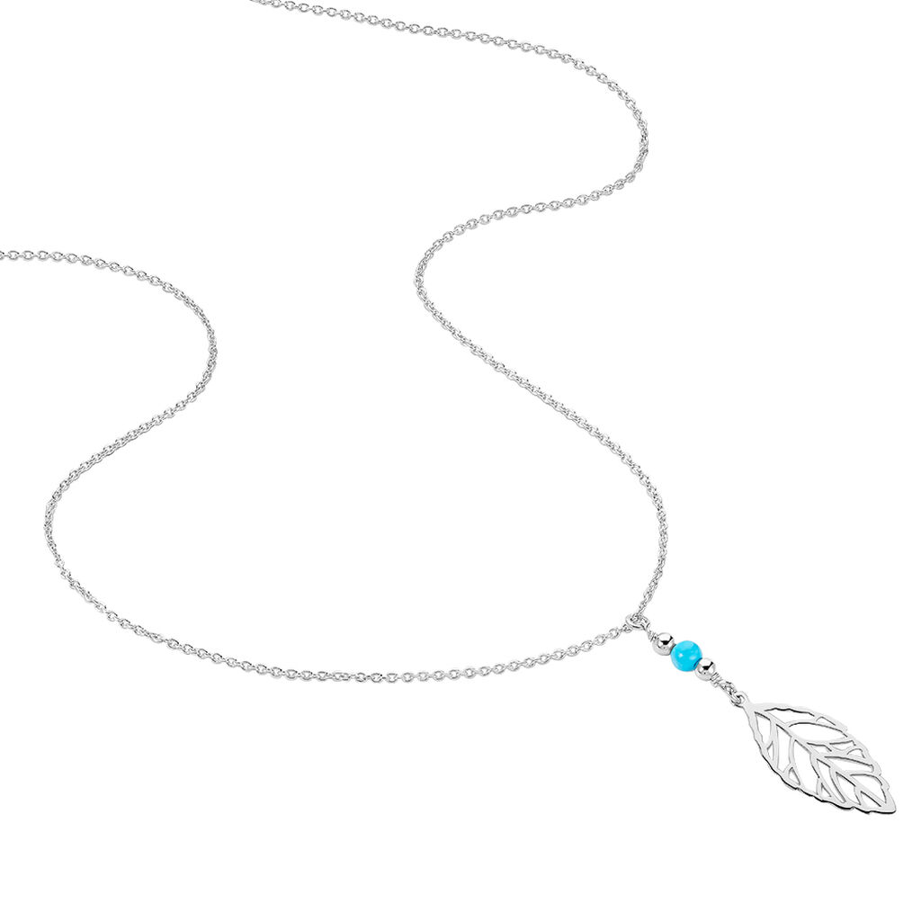 Collier Grethel Argent Blanc Turquoise - Colliers fantaisie Femme | Histoire d&rsquo;Or