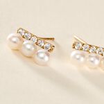 Boucles D'oreilles Puces Or Jaune Patxi Perles Oxydes - Clous d'oreilles Femme | Histoire d&rsquo;Or