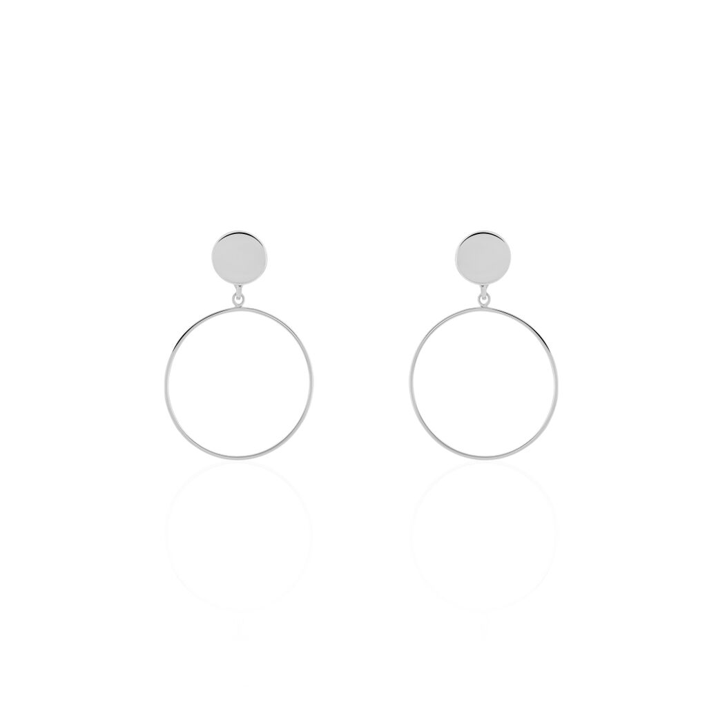 Boucles D'oreilles Pendantes Misao Argent Blanc - Boucles d'oreilles créoles Femme | Histoire d’Or