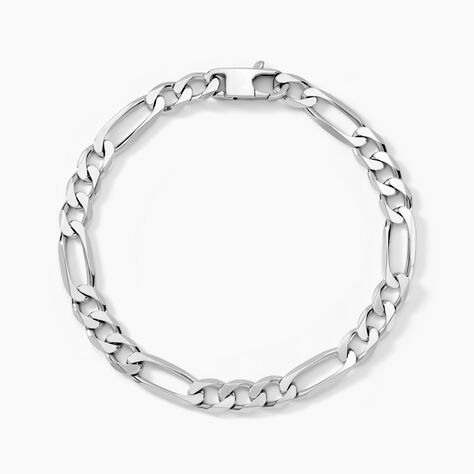 Bracelet Vivian Maille Alternee 1/3 Argent Blanc - Bracelets chaîne Homme | Histoire d’Or