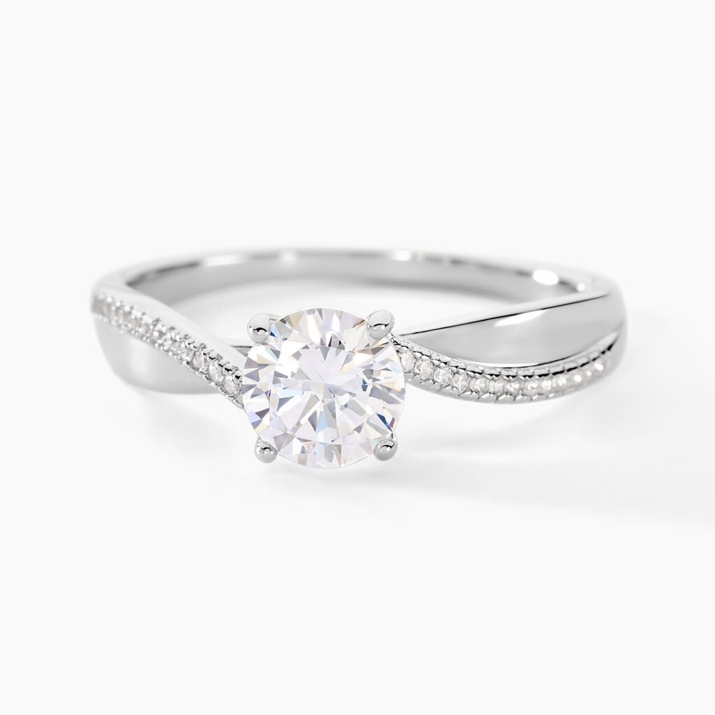 Bague Solitaire Maellyne Argent Blanc Oxyde De Zirconium - Bagues solitaires Femme | Histoire d&rsquo;Or