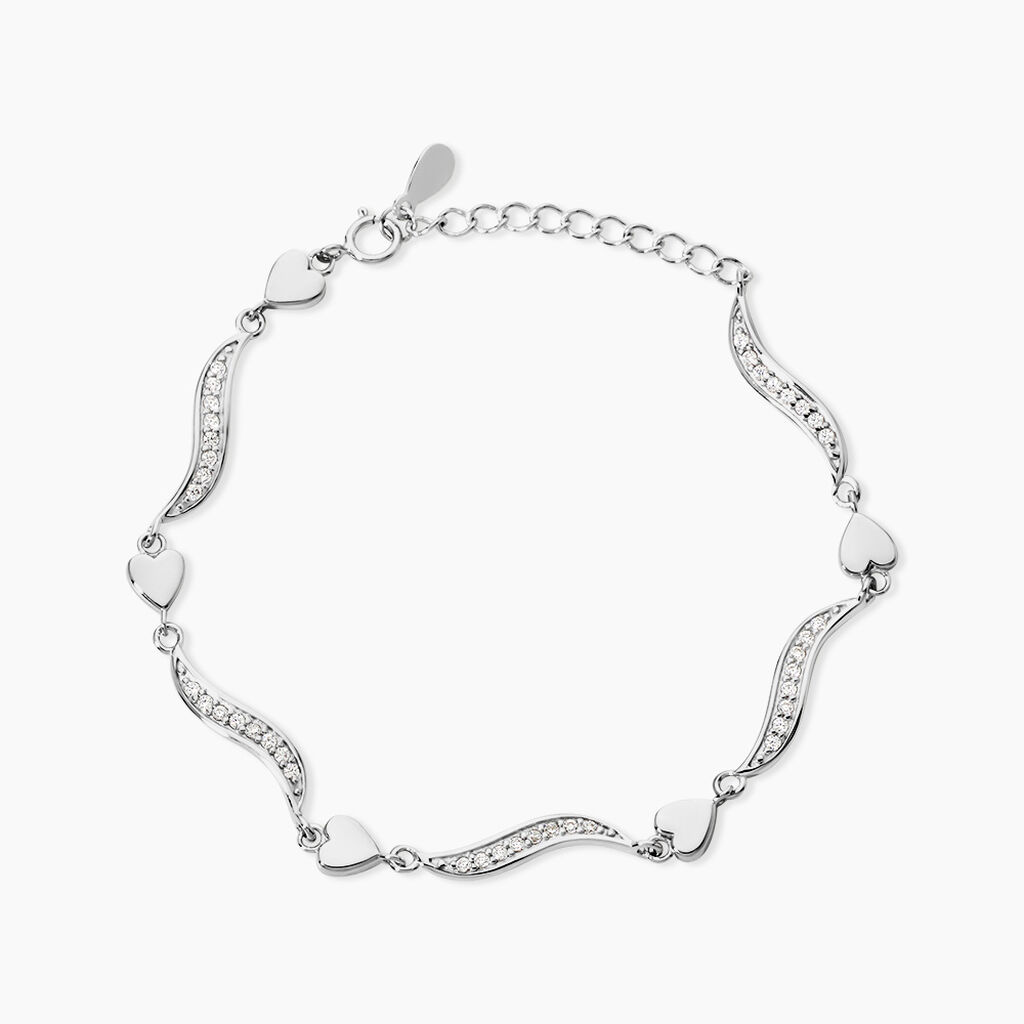 Bracelet Amor Argent Blanc Oxyde De Zirconium - F&ecirc;te des m&egrave;res Femme | Histoire d&rsquo;Or