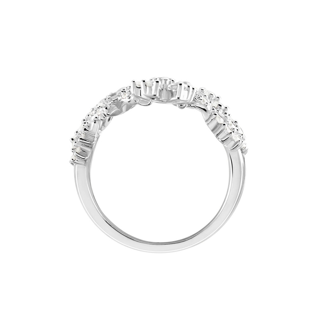 Bague Midnight Flower Argent Blanc Oxyde De Zirconium - Bagues avec pierre Femme | Histoire d’Or