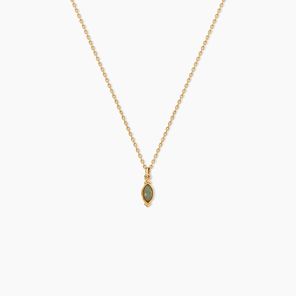 Collier Vintage Love Plaqu&eacute; Or Jaune Pierre De Synthese - Bijoux avec pierres Femme | Histoire d&rsquo;Or