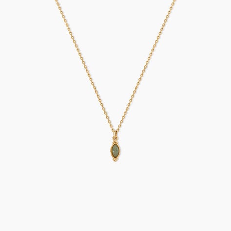 Collier Vintage Love Plaqu&eacute; Or Jaune Pierre De Synthese - Bijoux avec pierres Femme | Histoire d&rsquo;Or
