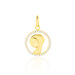 Pendentif Vierge Rond Diamante Or Jaune Oxyde De Zirconium - Pendentifs Baptême Famille | Histoire d’Or